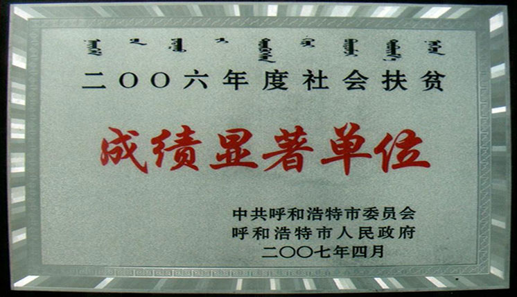 2006年度社會(huì)扶貧成績(jī)顯著名單